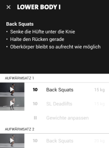 Trainingsübungen